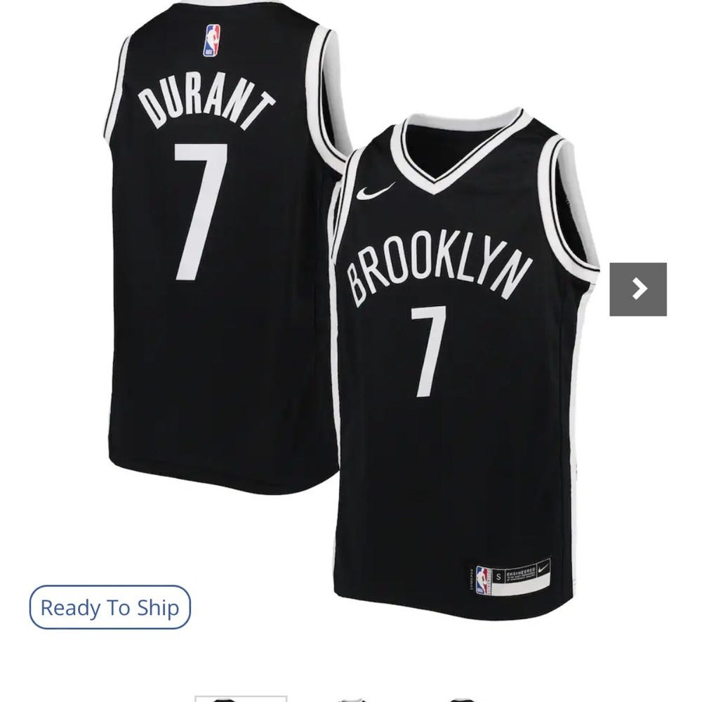 NWT Brooklyn Nets Kevin Durant Nike Black